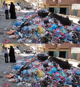 في تعز .... القمامة تستوطن الشوارع.. والأحياء السكنية 