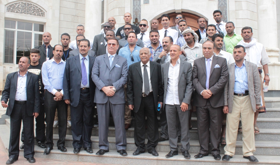 باسندوة يستقبل الابطال المشاركين في بطولة اليمن العالمية للملاكمة