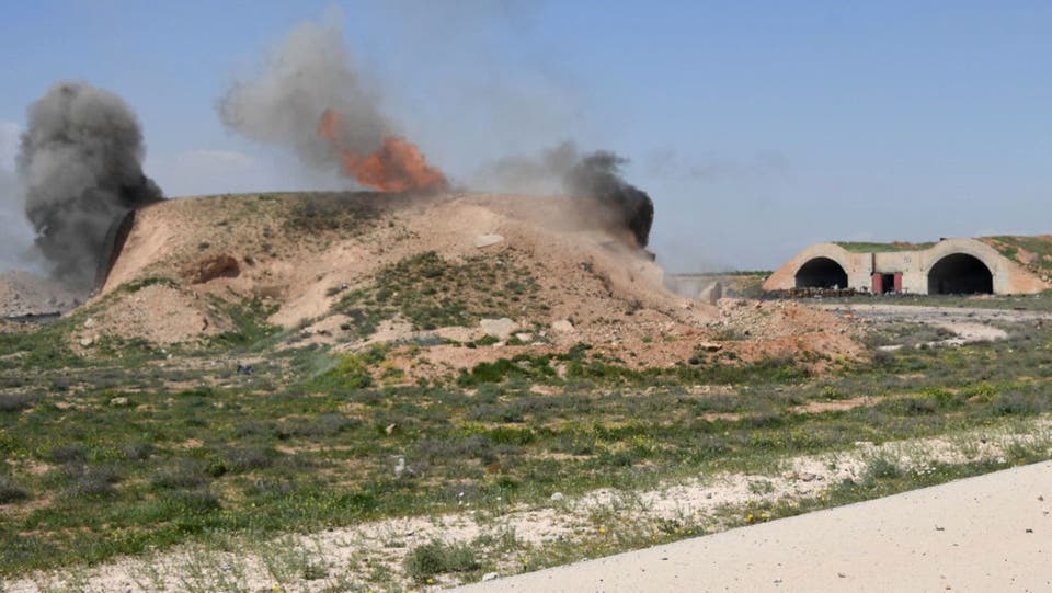 31 قتيلا من قوات النظام السوري في انفجار ذخيرة في مطار الشعيرات