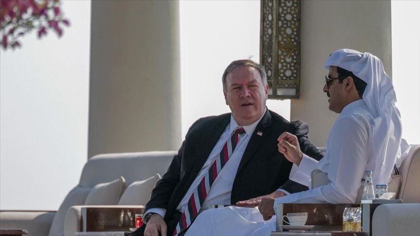 أمير قطر يبحث مع بومبيو المستجدات الدولية والإقليمية