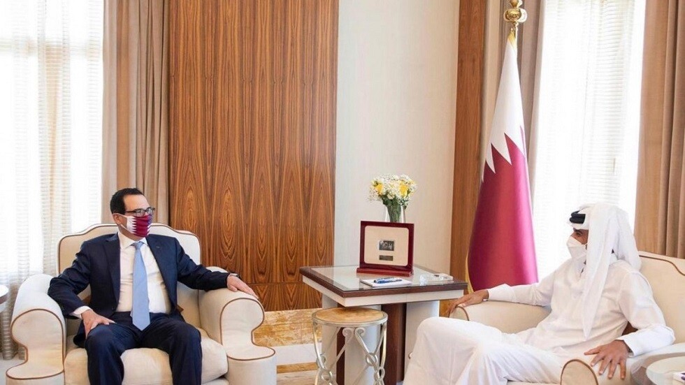 أمير قطر يستقبل وزير الخزانة الأمريكي