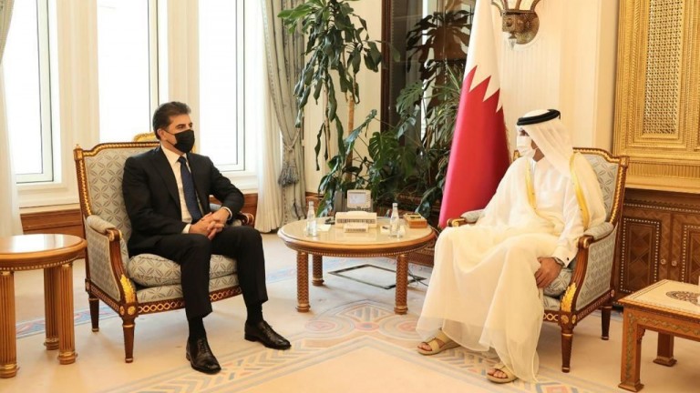 أمير قطر بحث مع بارزاني مستقبل العملية السياسية العراقية
