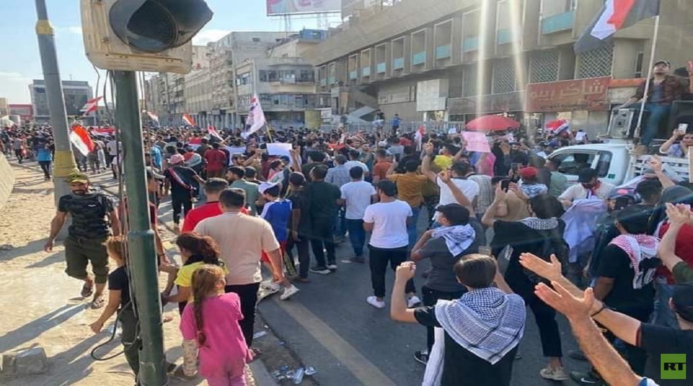 بين متظاهر وعنصر أمن.. 28 إصابة في احتجاجات العاصمة العراقية