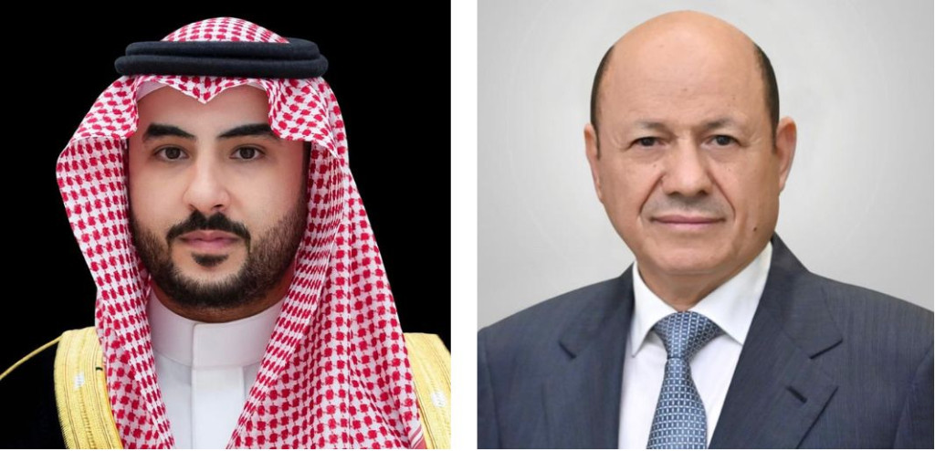  رئيس مجلس القيادة يتلقى اتصالاً هاتفياً من وزير الدفاع السعودي