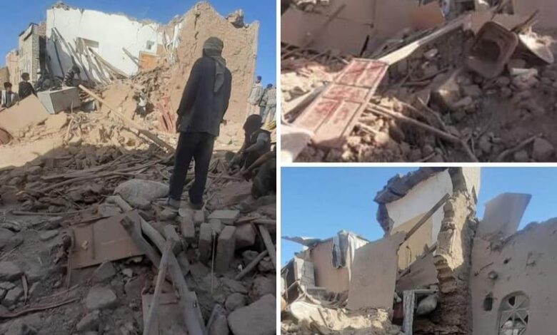 الحكومة تدين تفجير الحوثي لعدد من المنازل فوق رؤوس ساكنيها في مدينة رداع بالبيضاء